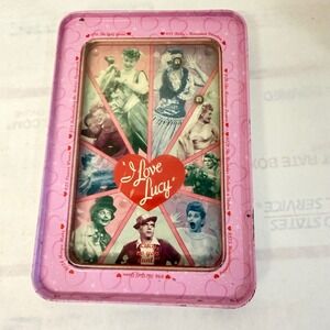 Vintage Love Lucy Tin Ball Game with Classic Show Images and Heart Shaped Cover